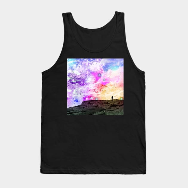 Wanderer in the Sea of Stars Tank Top by Joepokes